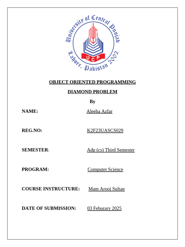 Understanding the Diamond Problem in C++ | PDF