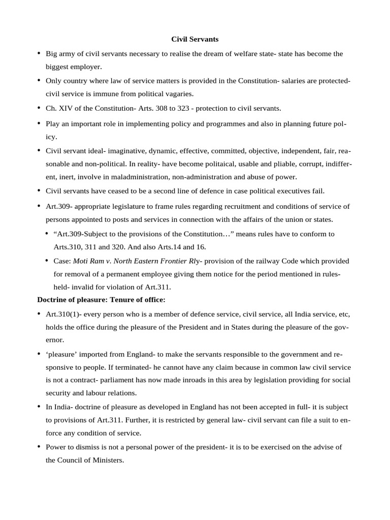 Civil Servants: Rights and Protections | PDF | Civil Service | Justice
