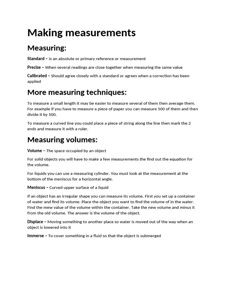 Measurement Techniques and Principles | PDF