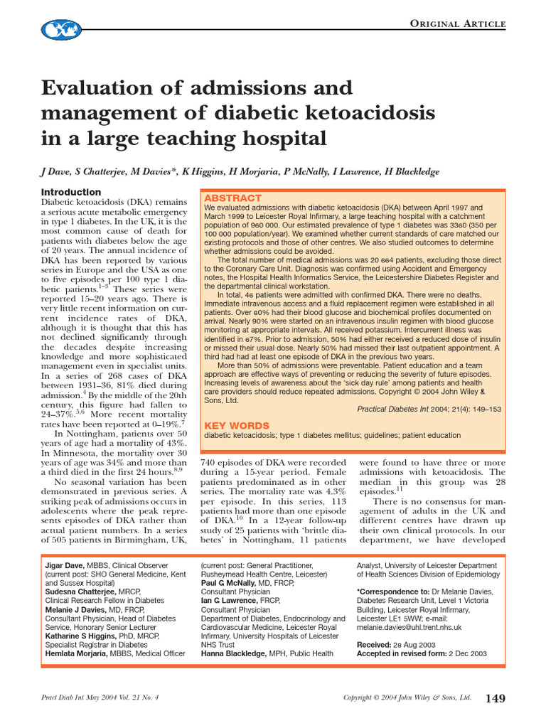 Diabetic Ketoacidosis Management Audit | PDF | Diabetes | Clinical Medicine