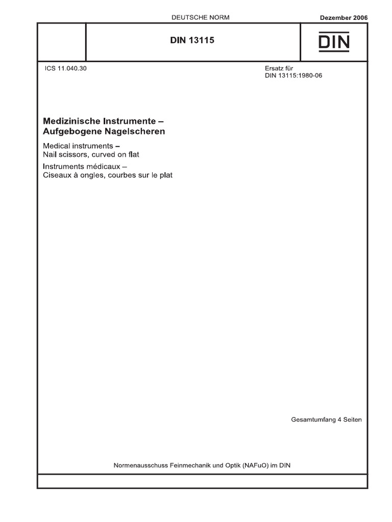 Din 13115 2006-12 | PDF