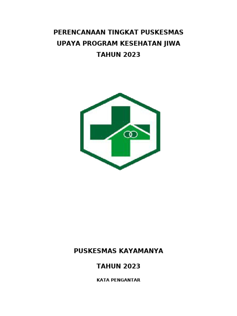 Program Kesehatan Jiwa Puskesmas 2023 | PDF
