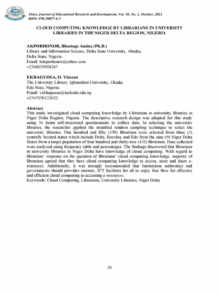 Cloud Computing Knowledge by Librarians | PDF | Cloud Computing ...