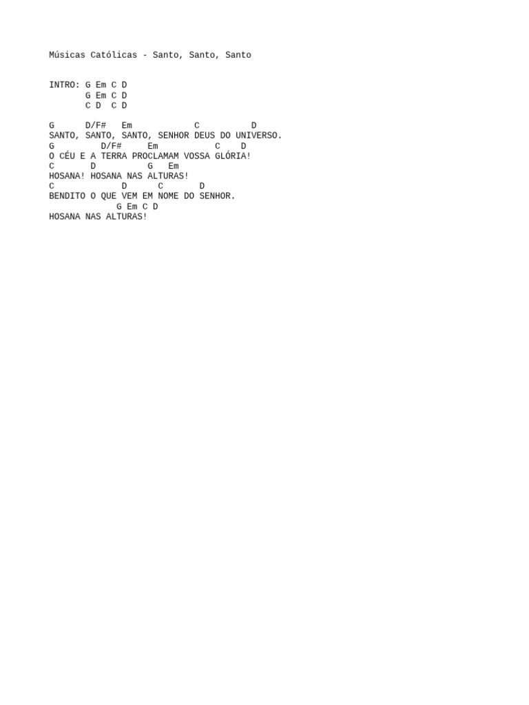 Letra de Santo, Santo, Santo | PDF