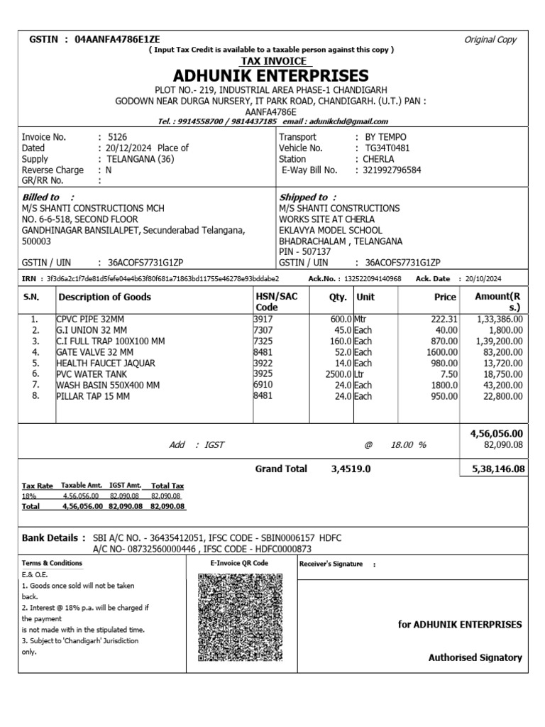 Cherla I Corrected Bill | PDF | Invoice | Payments