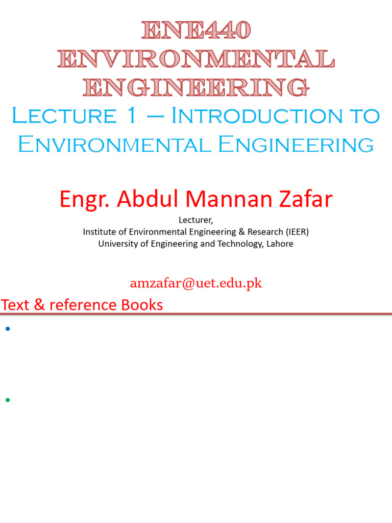 Introduction to Environmental Engineering | PDF | Water Pollution ...