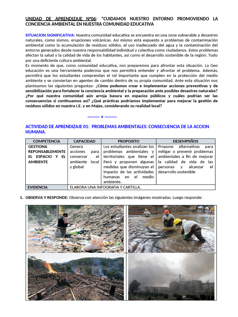 Problemas Ambientales en la Comunidad | PDF | Entorno natural | Residuos