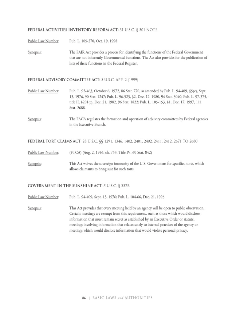Key U.S. Federal Laws Overview | PDF