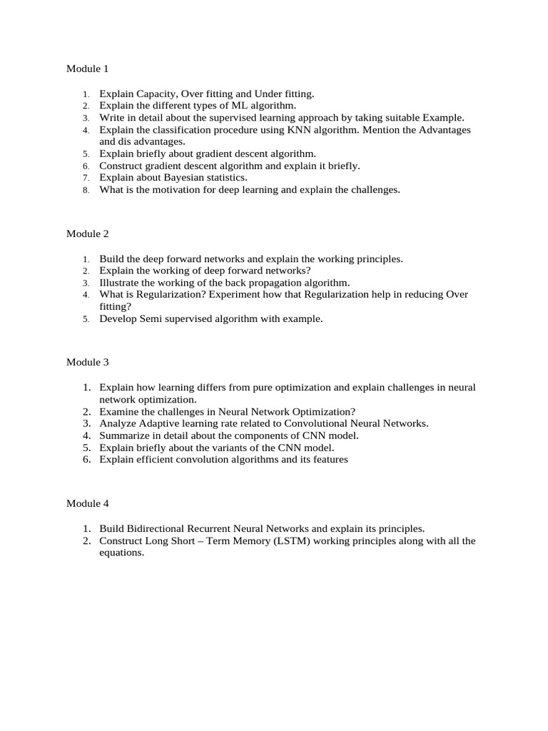 All Questions Deep Learning | PDF