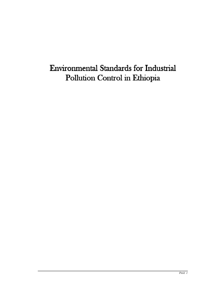 Ethiopia's Industrial Pollution Standards | PDF | Chromium | Magnesium