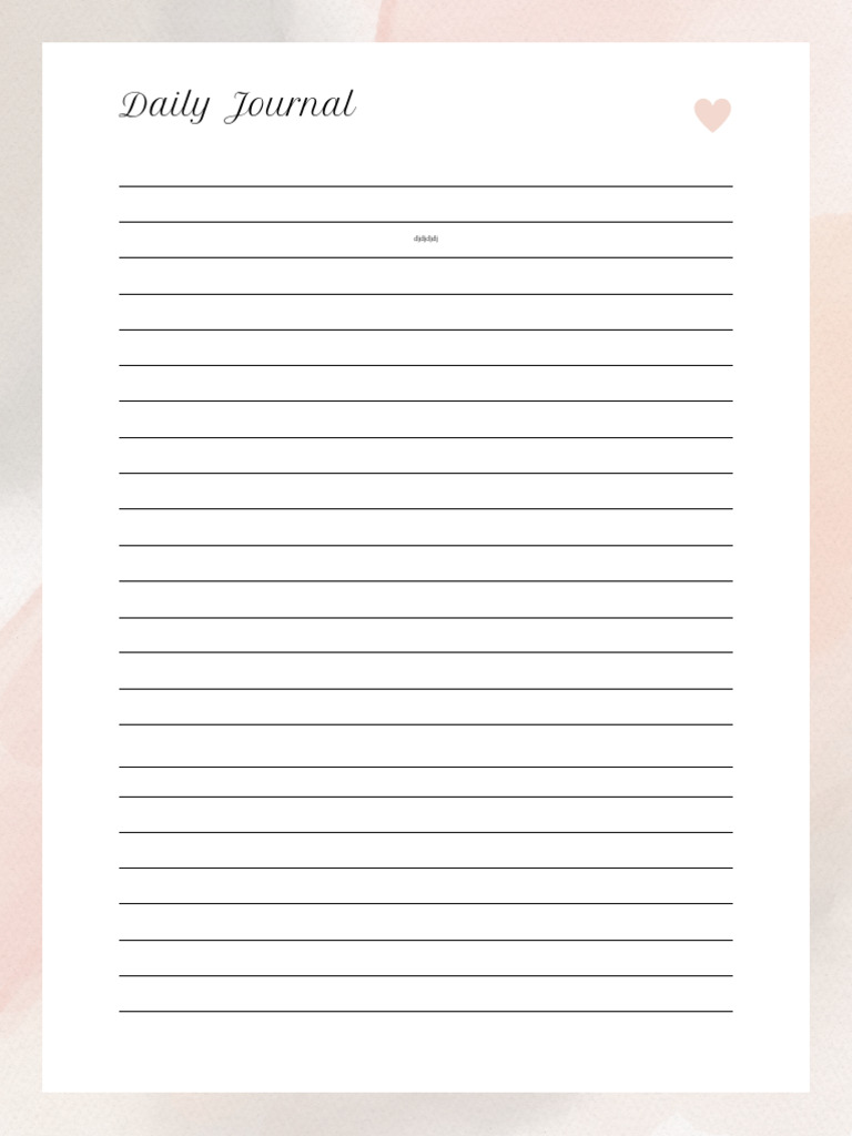 Pink and Green Pastel Simple Elegant Daily Journal Lined Page | PDF