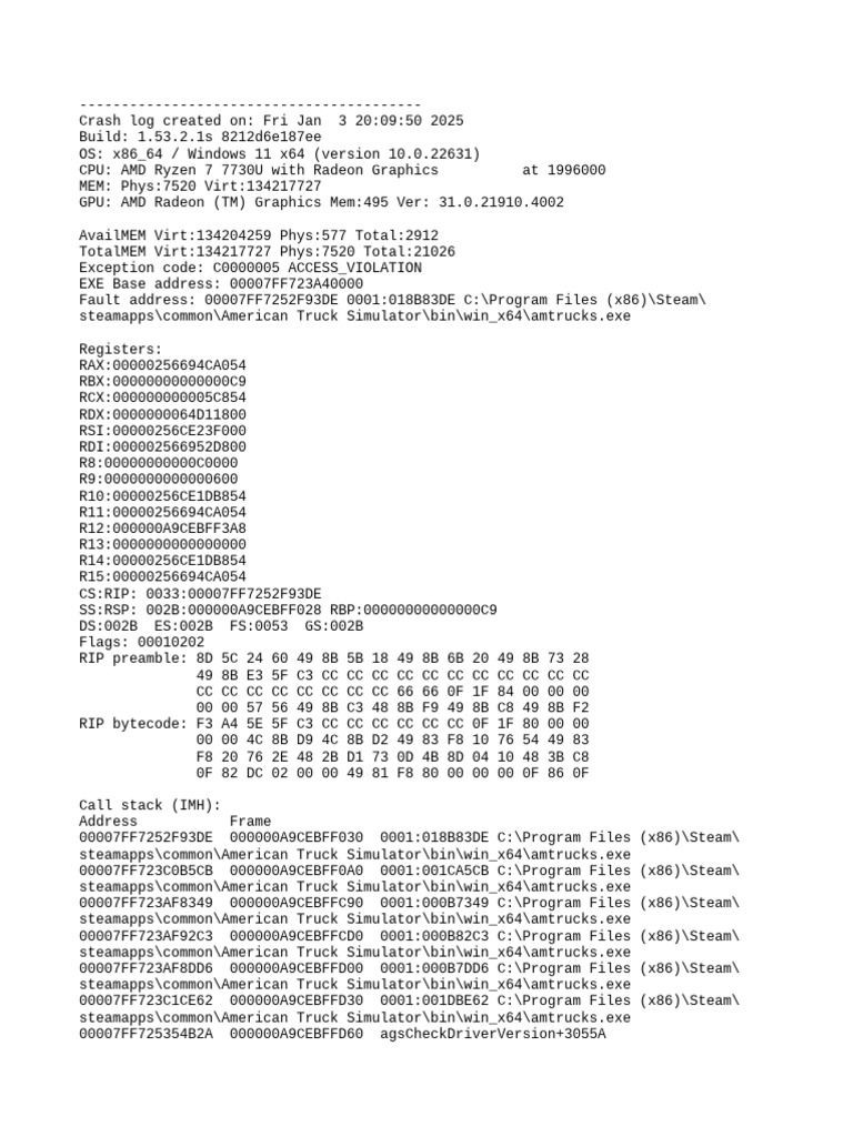 Game Crash | PDF | Microsoft Software | Computer Libraries