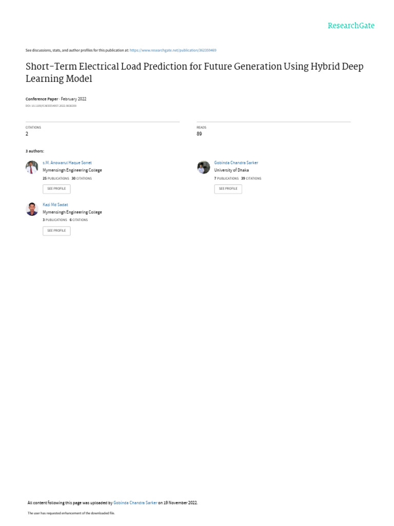 Hybrid Deep Learning for Load Prediction | PDF | Deep Learning ...