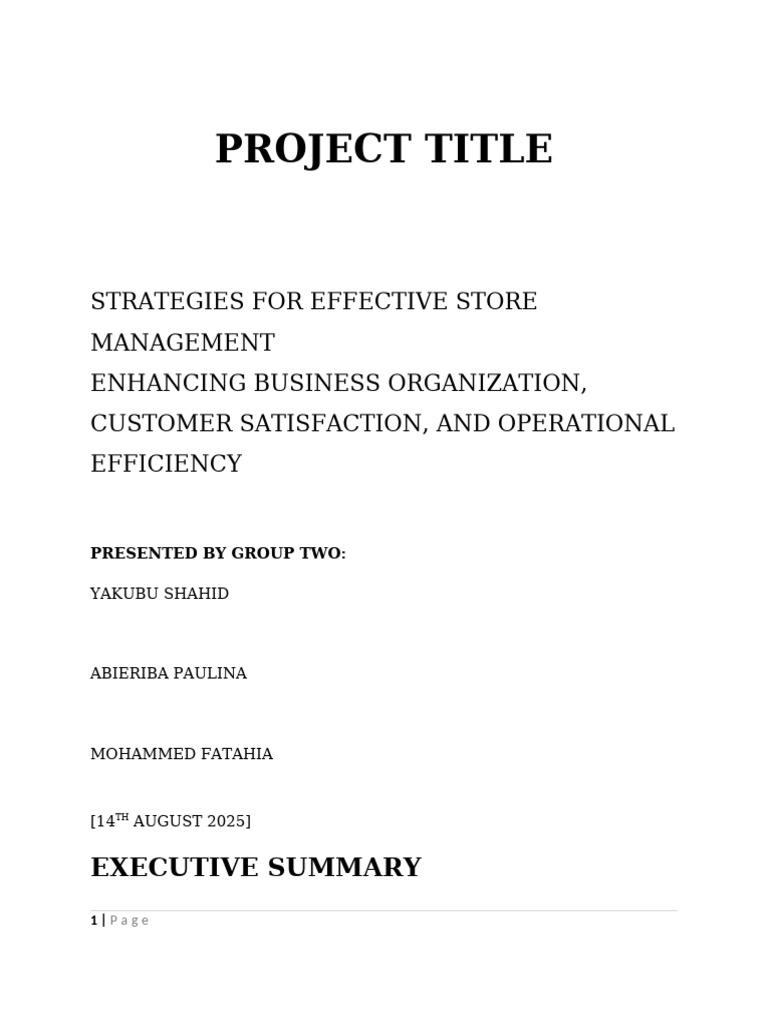 Effective Store Management Strategies | PDF | Customer Relationship ...