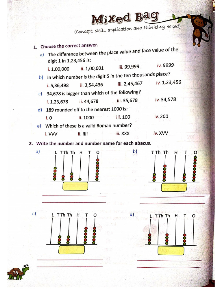 Class IV Maths Assignment 2 | PDF