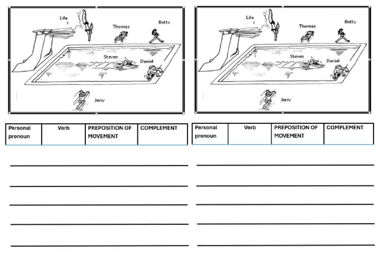 Prepositions of Movement Grammar Writing Worksheet | PDF