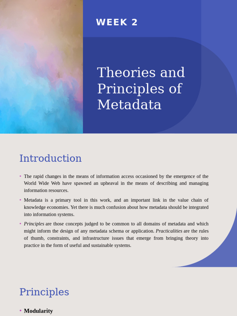 Principles of Metadata Management | PDF | Metadata | Conceptual Model