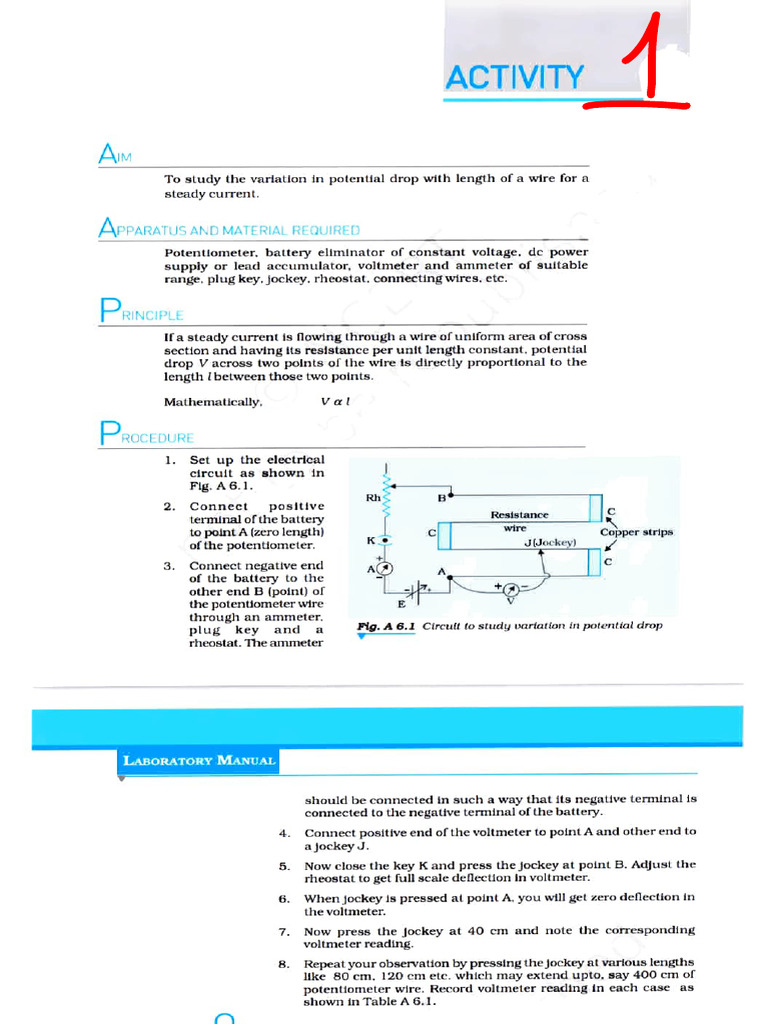 Variation of Potential Drop in Wire Experiment | PDF | Diffraction | Optics