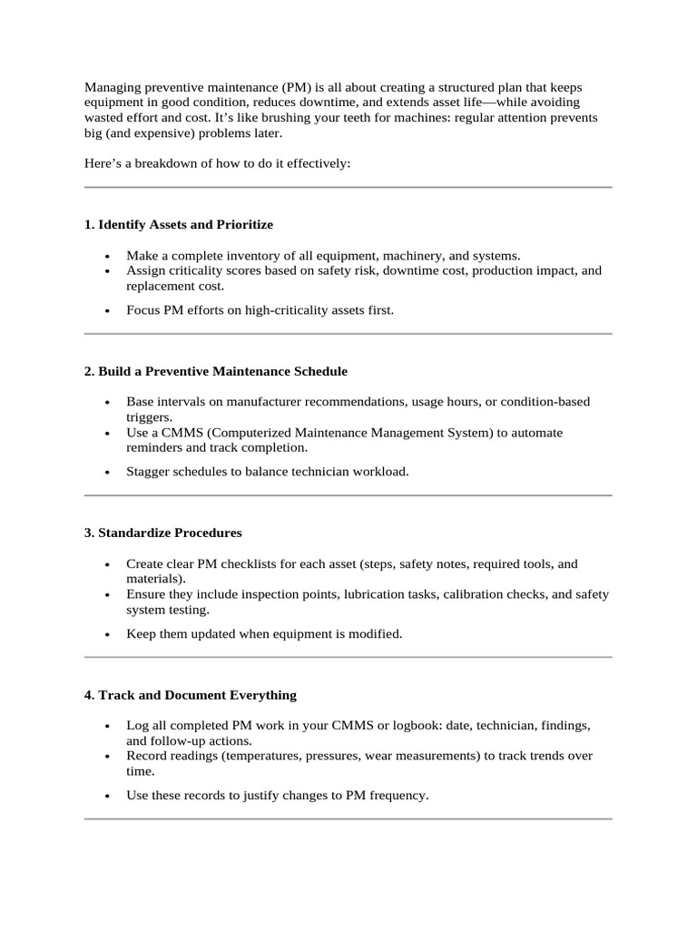 Effective Preventive Maintenance Strategies | PDF | Computing ...