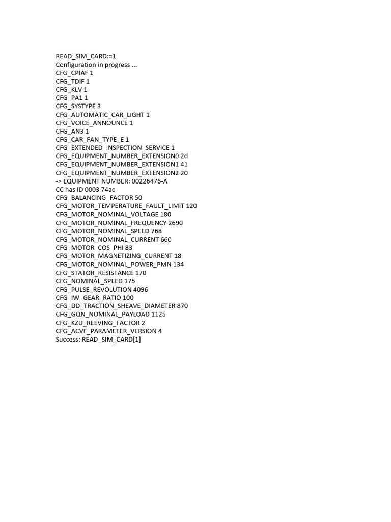 SIM Card Configuration Details | PDF