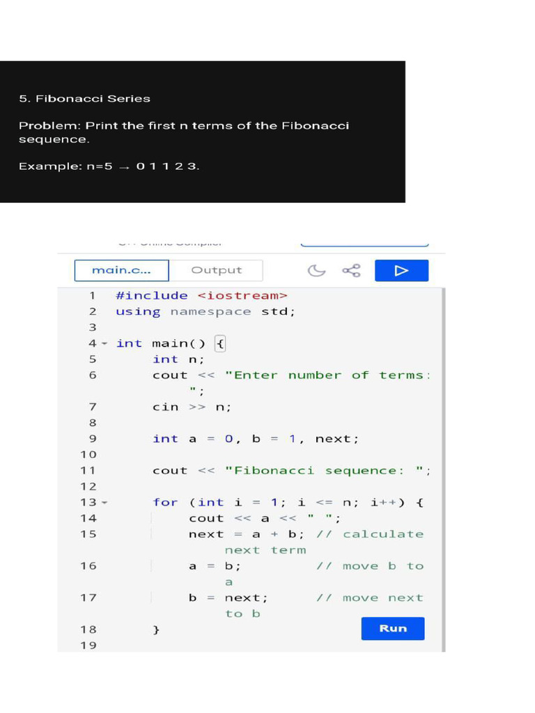 Fibonacci Sequence Generator in C++ | PDF