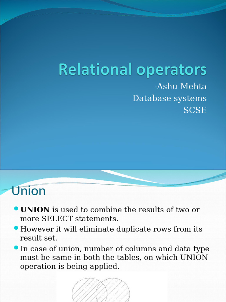 SQL UNION, INTERSECT, and MINUS Explained | PDF