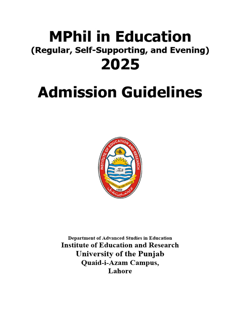 MPhil Education Admission Guidelines | PDF | Academic Degree ...