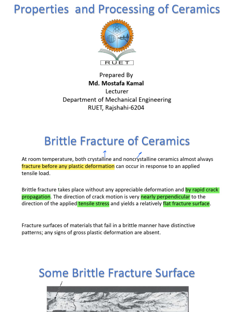 Properties and Fracture of Ceramics | PDF | Fracture | Graphene