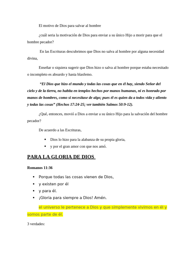 El Motivo de Dios para Salvar Al Hombre | PDF | Dios | Amor
