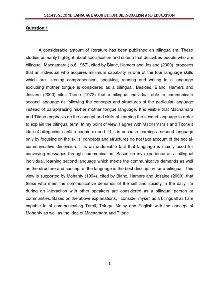 importance of bilingual education essay