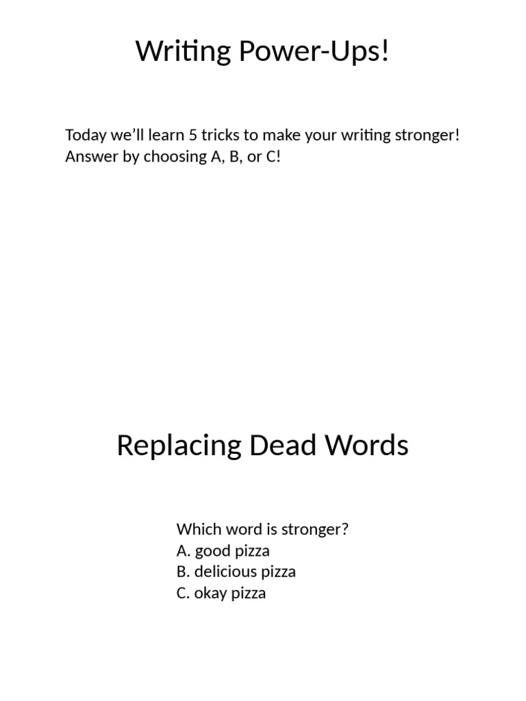 Writing PowerUps Lesson | PDF