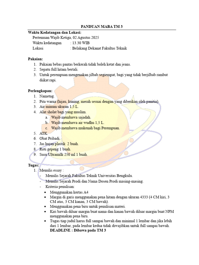Panduan Maba TM 3 | PDF