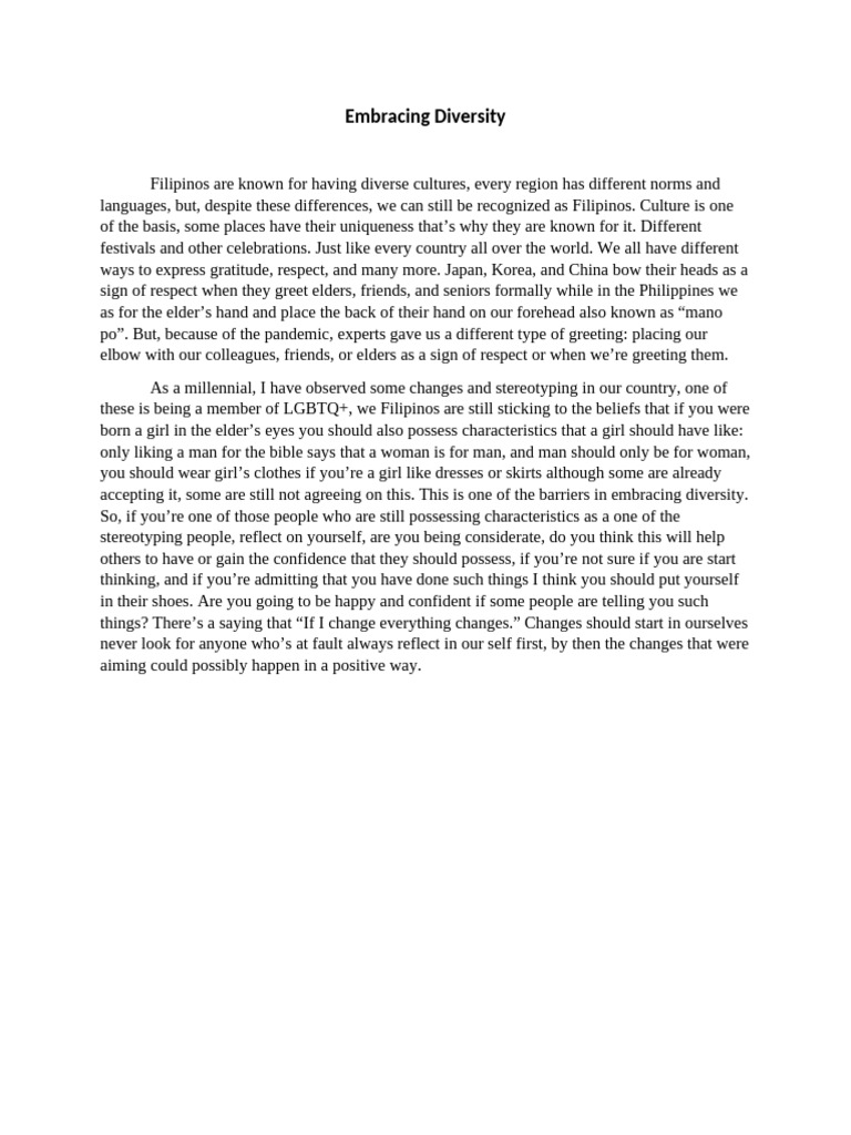Embracing Cultural Diversity in the Philippines | PDF