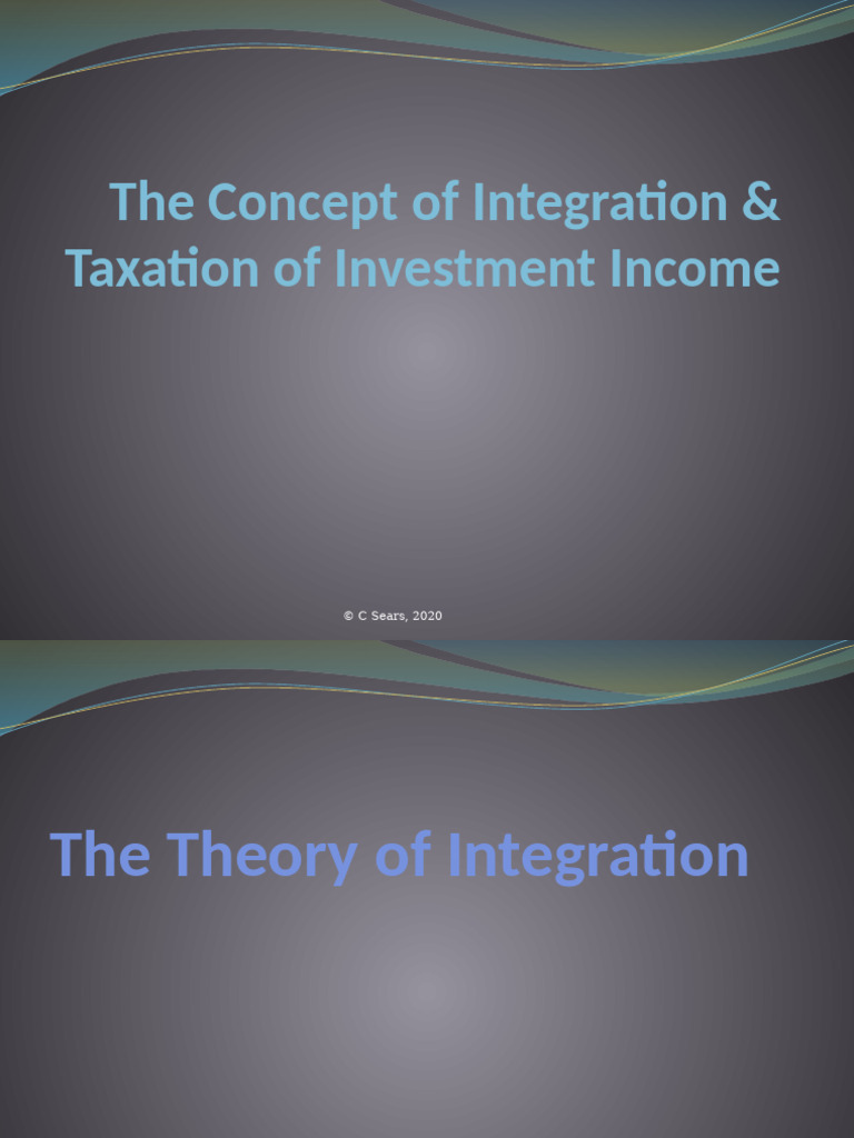 Lecture 3 - Integration and Corporate Income - Student Slides | PDF ...
