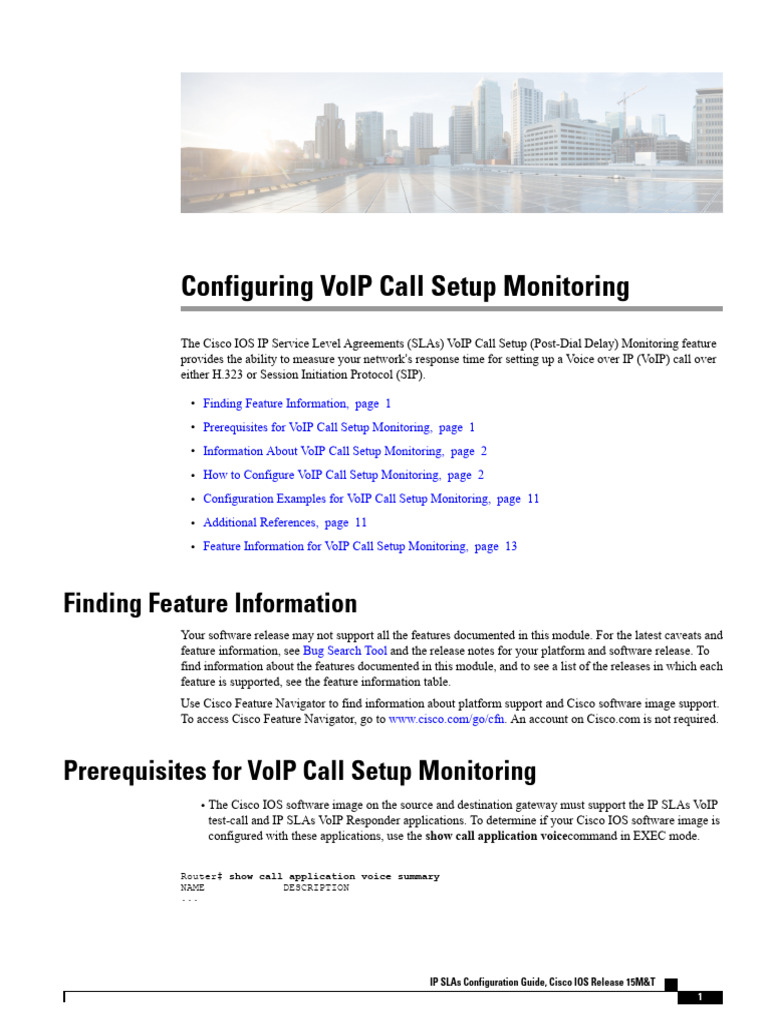 VoIP Call Setup Monitoring Guide | PDF | Voice Over Ip | Session ...