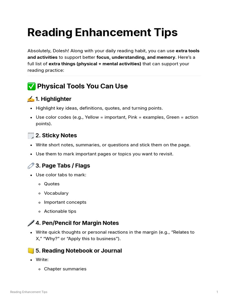 Effective Reading Enhancement Strategies | PDF | Vocabulary | Memory