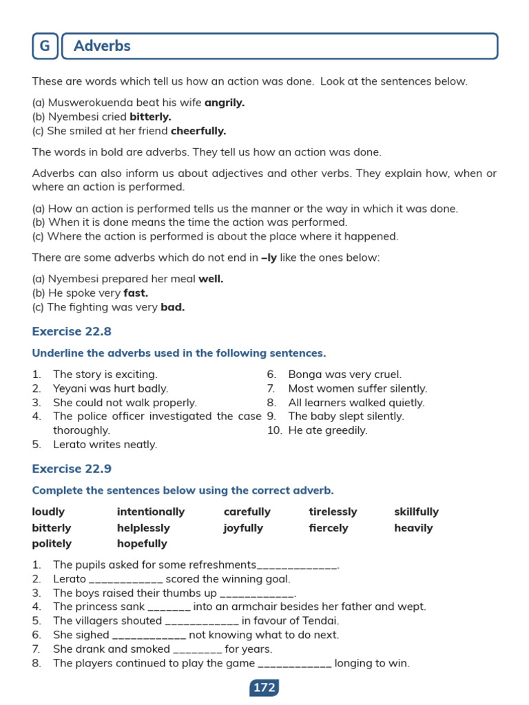 Understanding Adverbs in Sentences | PDF