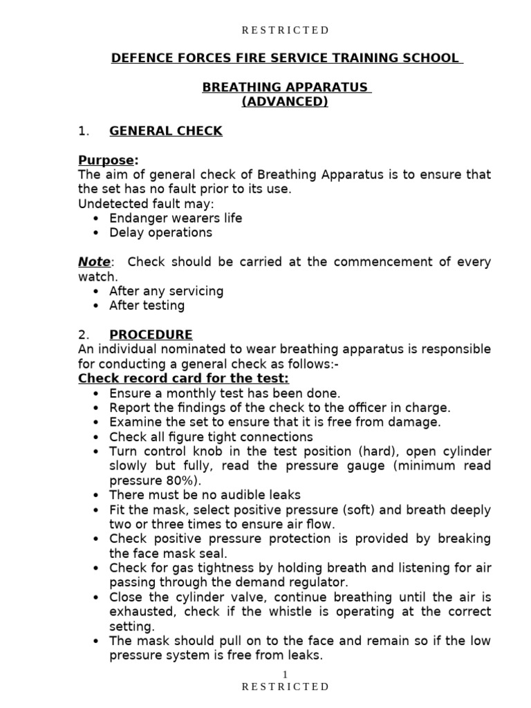 Advanced Breathing Apparatus Training Guide | PDF | Underwater Diving ...