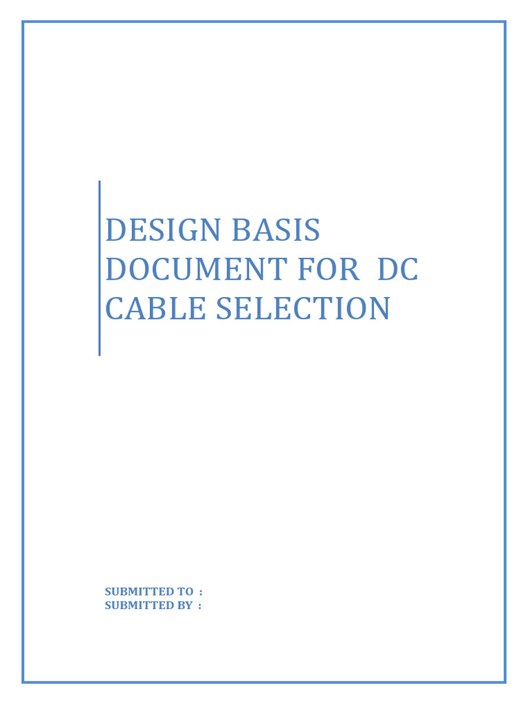 DC Cable Selection Design Document | PDF | Photovoltaics | Power Inverter