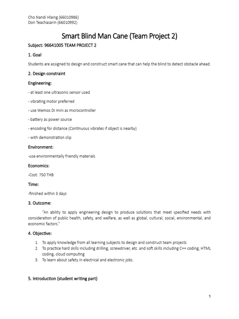 Team Project 2 | PDF | Ultrasound | Sensor
