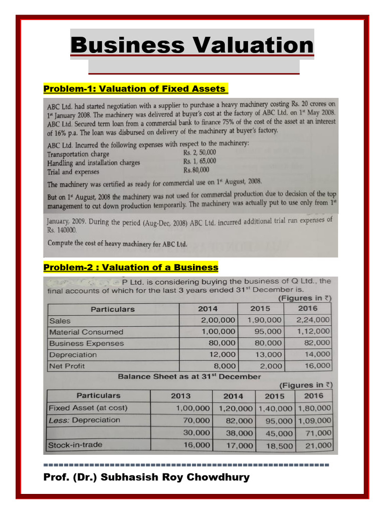 Business Valuation Problems and Solutions | PDF | Discounted Cash Flow ...