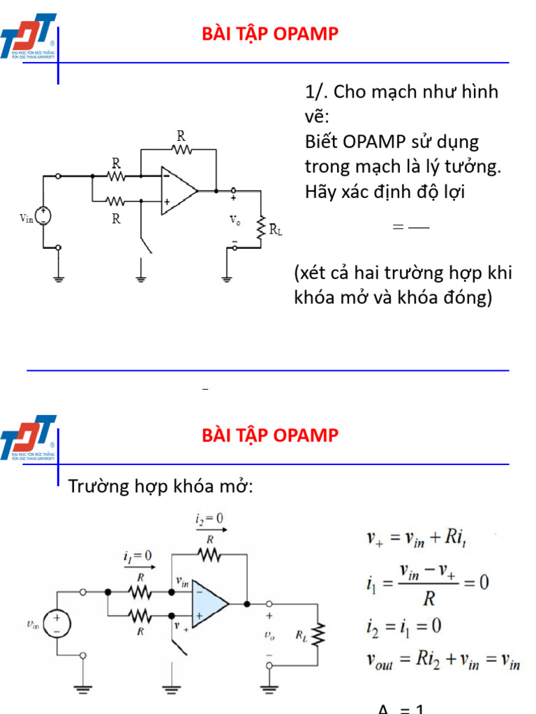 Bai Tap Opamp | PDF