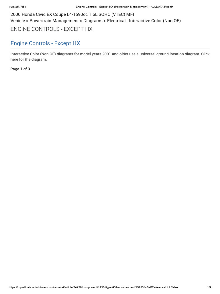 Honda Civic EX Electrical Diagram | PDF | Throttle | Engines