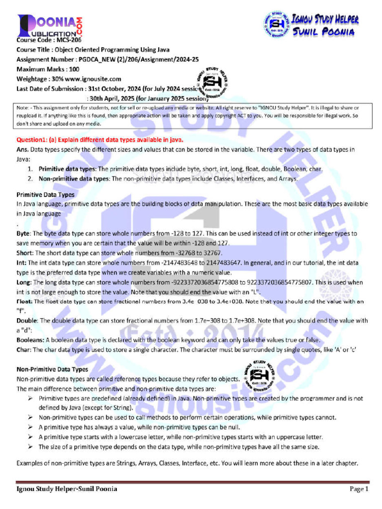 MCS 206 2024 25 | PDF