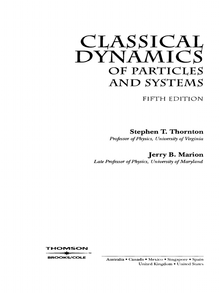 Classical Dynamics of Particles and Systems | PDF