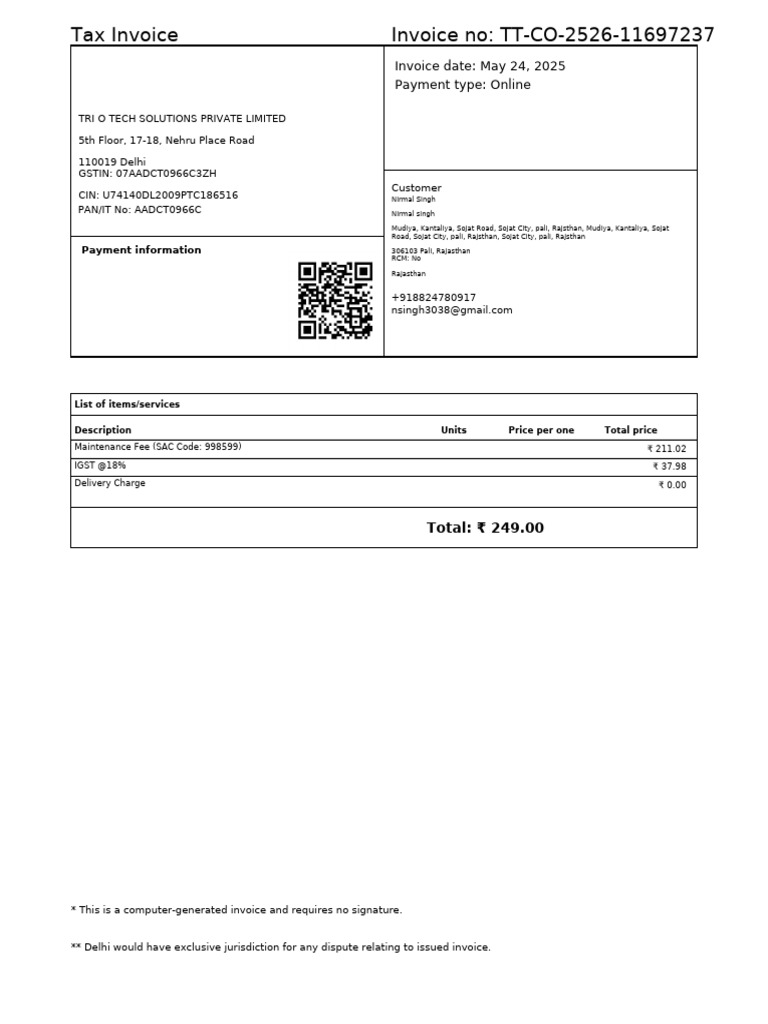 Tax Invoice TT-CO-2526-11697237 | PDF