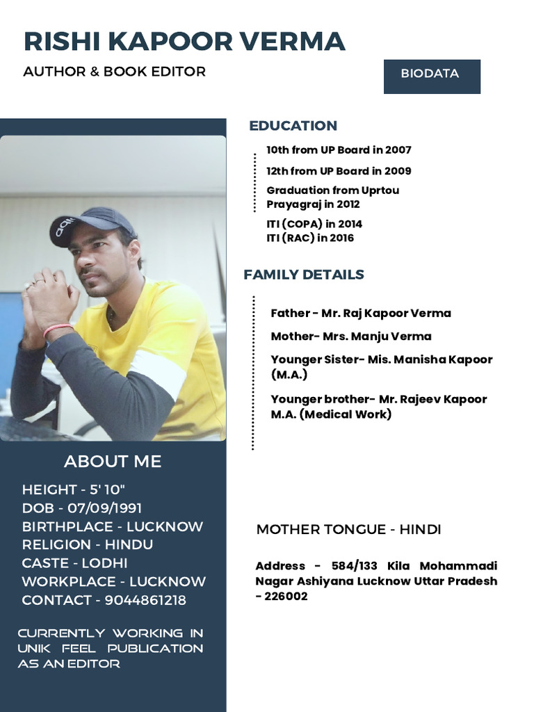 Rishi Verma: Profile and Background | PDF