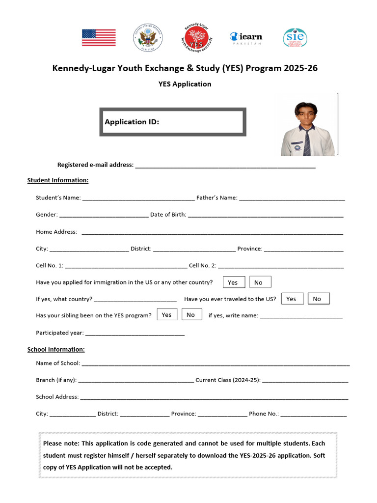 YES Program Application 2025-26 Guide | PDF