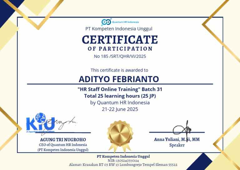 HR Participant 31 - Adityo Febrianto | PDF
