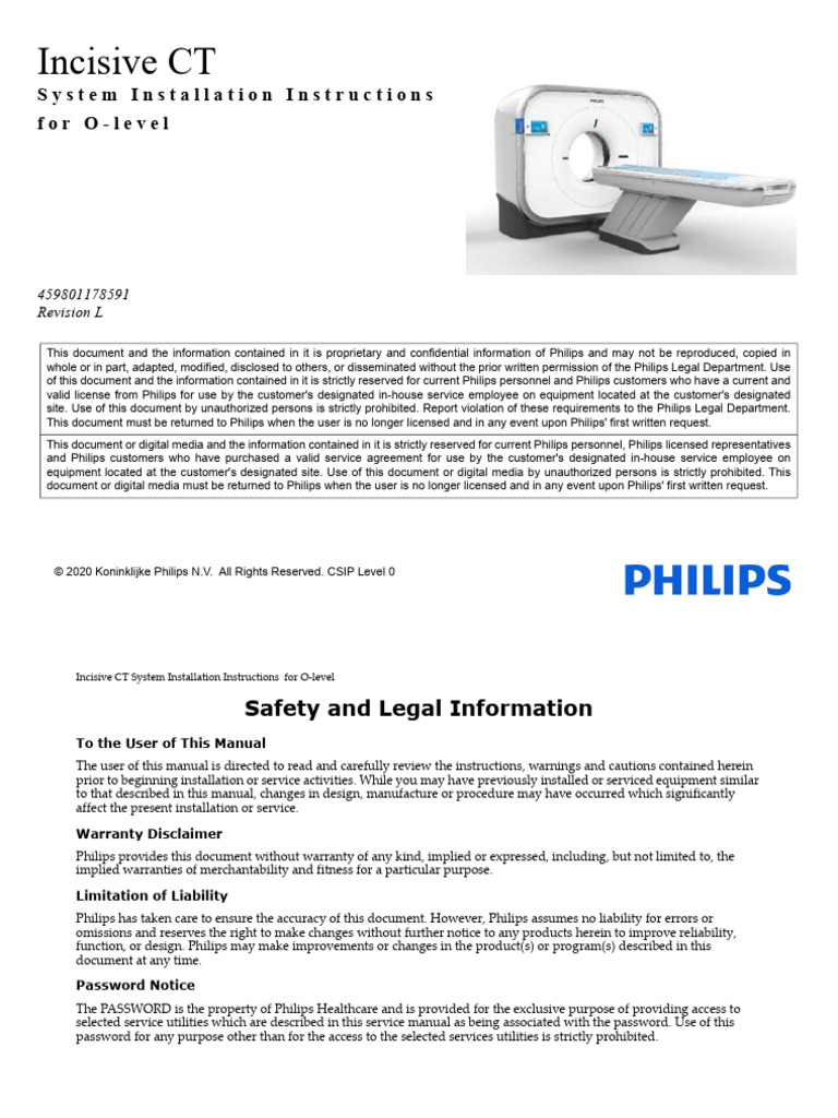 Philips Incisive CT Installation Guide | PDF | Gamma Ray | X Ray